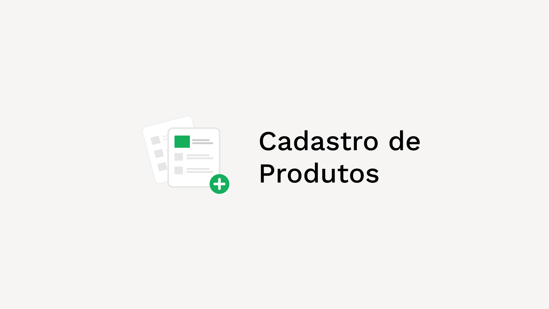 Cadastro de produtos